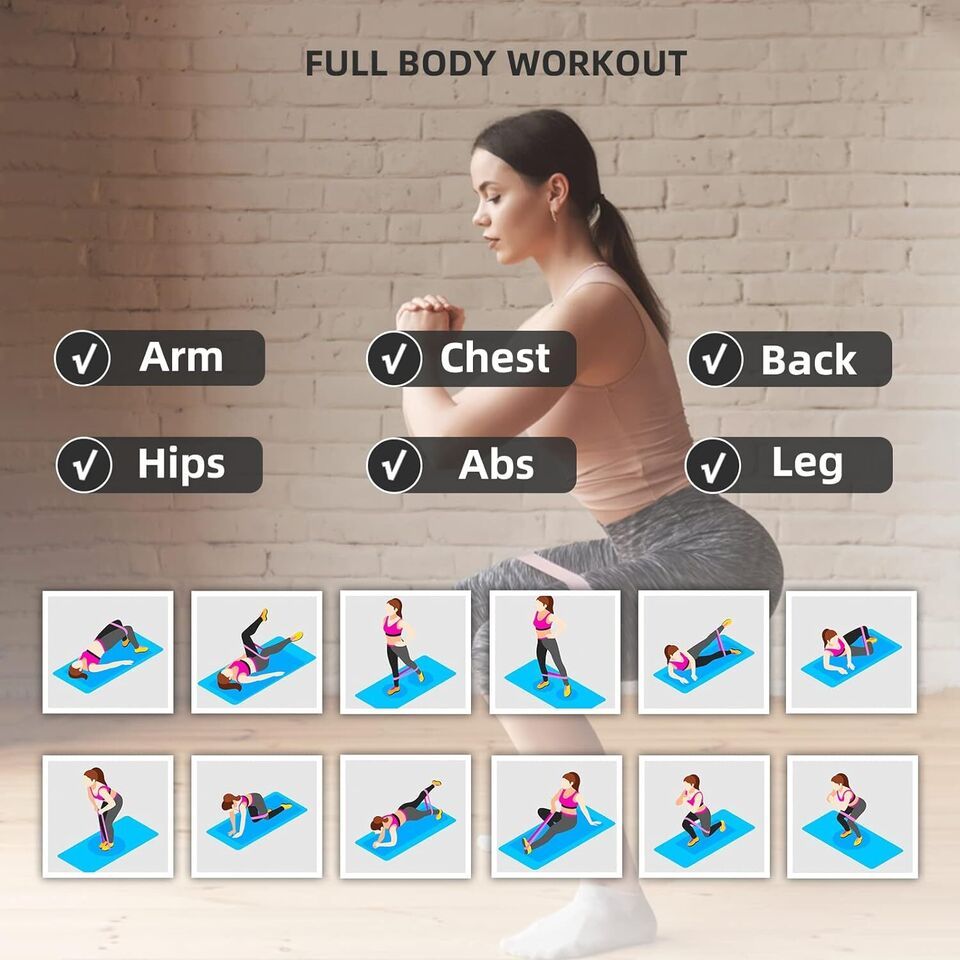 Full-Body Resistance Loop Bands Set for Home Fitness